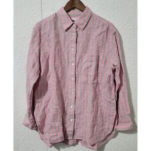 Banana Repulbic Linen Shirt, Womens, Longsleeve, causal, M, Gray&Pink